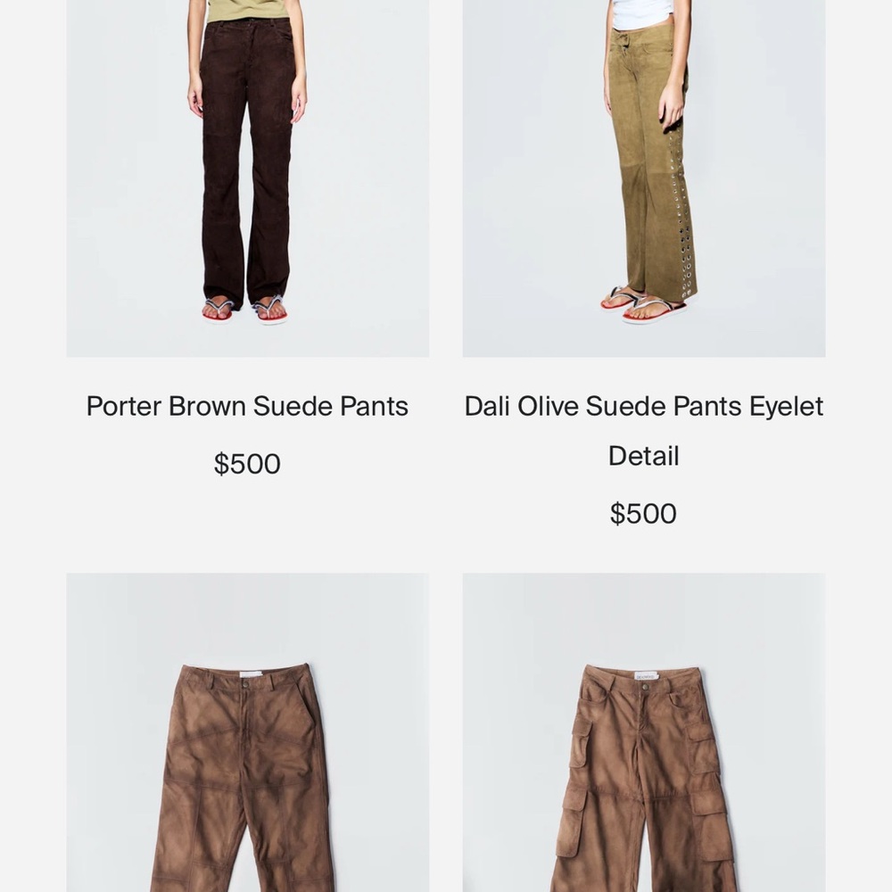 Brown Suede Leather Saddle Pants Mid-High Waist- Deadwood Size 00 EU 40